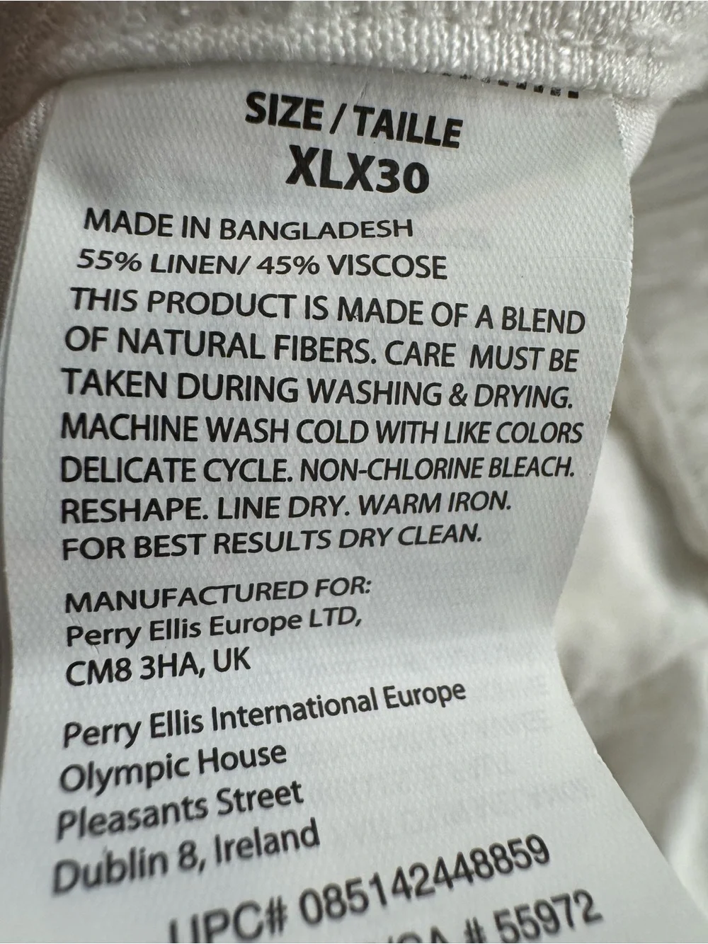 Cubavera Linen Blend Pants Beach Resort XL/30 NEW